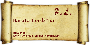 Hanula Loréna névjegykártya